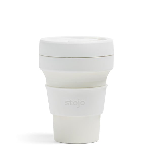Valge kokkupandav reisikruus Quartz, 355 ml Pocket Cup - Stojo