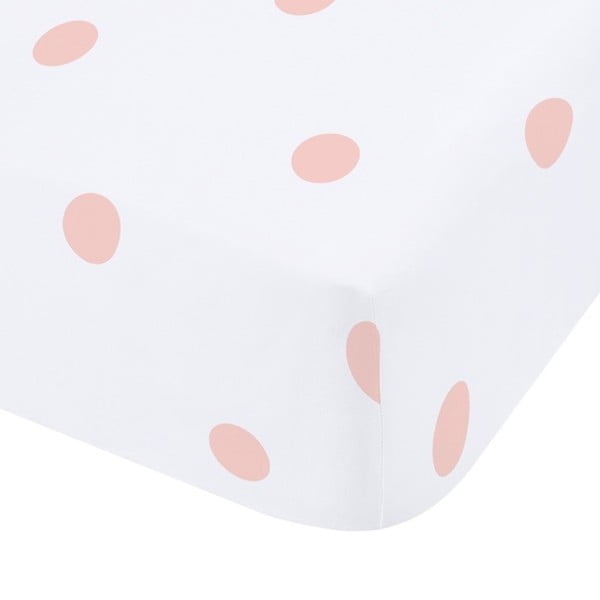 Valge/roosa flanell-lina 90x190 cm Polka Dot - Catherine Lansfield