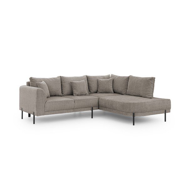 Hallikaspruun šenillist nurgadiivan (parempoolne/L-kujuline) Mauris - Ropez-image-2