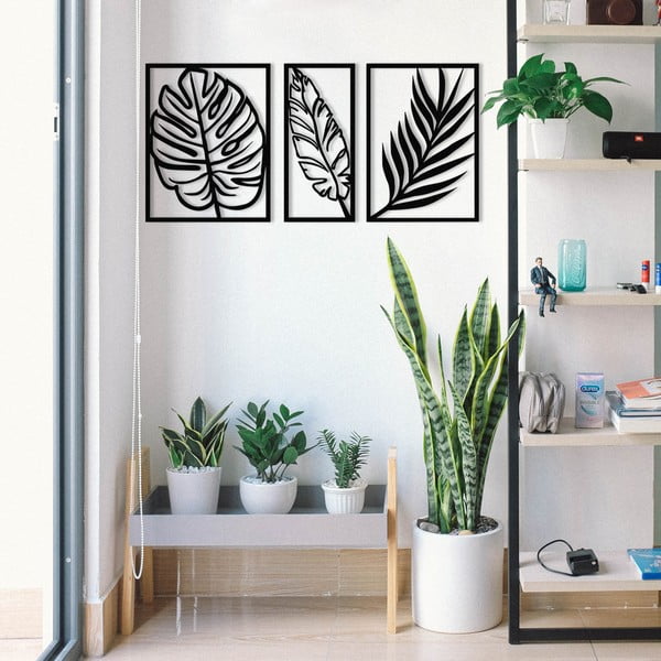 Metallist seinakaunistus 80x38 cm Leaf - Wallity-image-4