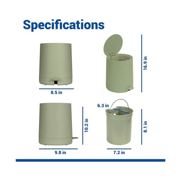 Roheline pealeastuv plastprügikast 5 l Fablo - Wenko-image-4
