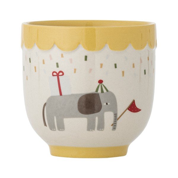 Kollane/kreem kivikeraamikast laste kruus 150 ml Celebrate - Bloomingville Mini-image-2