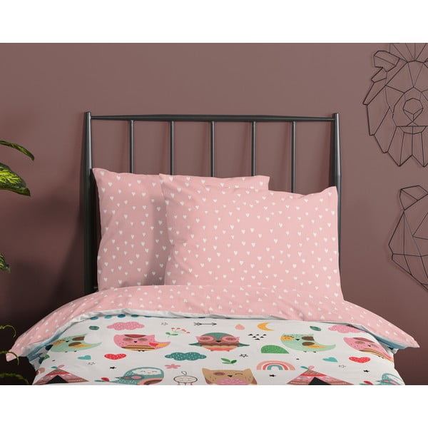 Roosa puuvillane laste voodipesu 100x135 cm Wise - Good Morning-image-2