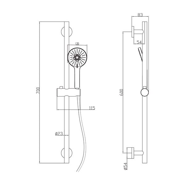 Matt must messingist dušikomplekt 70 cm - Sapho-image-3