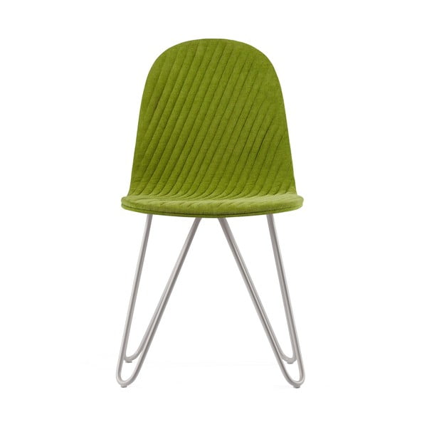 Zelená židle s kovovými nohami Iker Mannequin X Stripe