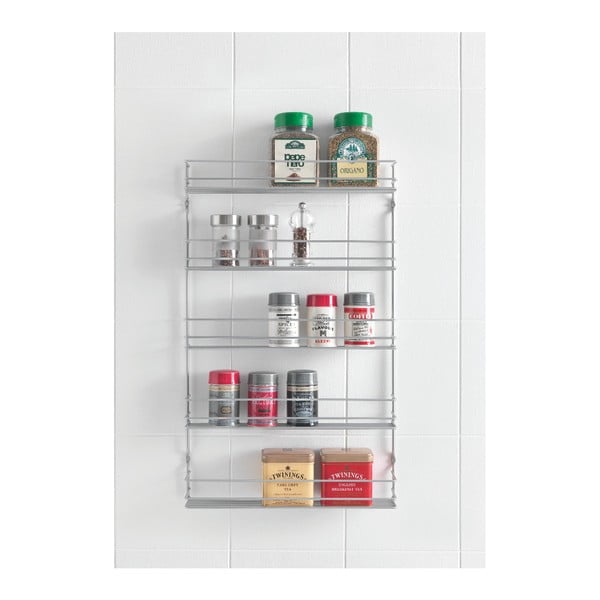 Seinale kinnitatav terasest maitseainete riiul Pepito – Metaltex-image-1