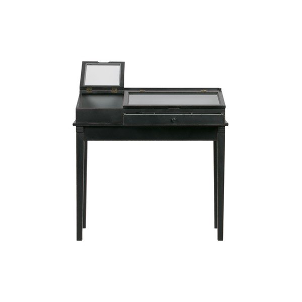 Černý dřevěný stolek s vitrínou BePureHome-image-3