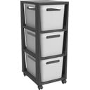 Valge/mustast plastist liikuv riiul 30x77 cm Brisen - Rotho