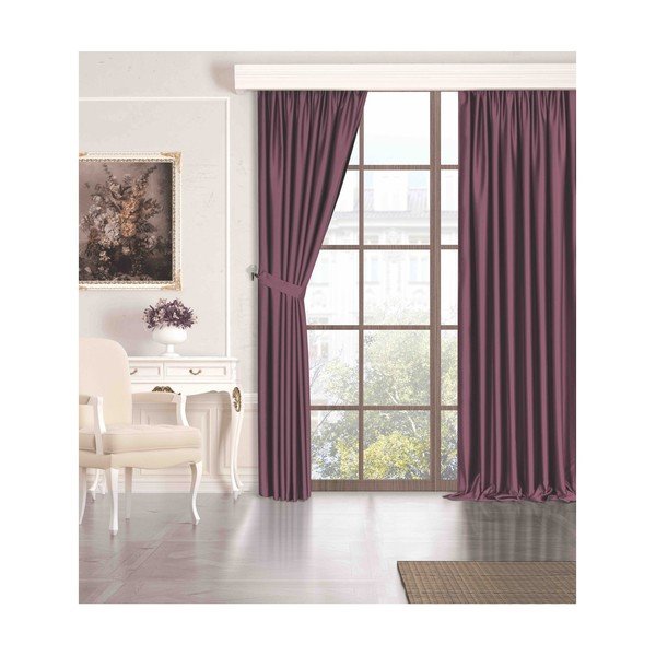 Roosa poolsuletav kardin 260x100 cm - Mila Home-image-2
