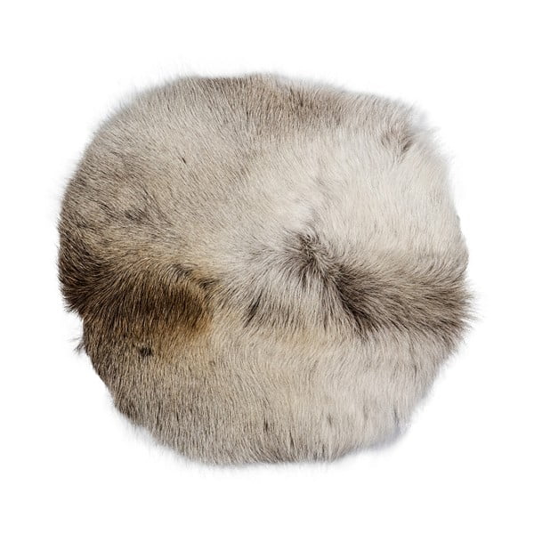 Hnědo-bílý podsedák/polštář ze sobí kůže Arctic Fur Davam, 35 x 35 cm