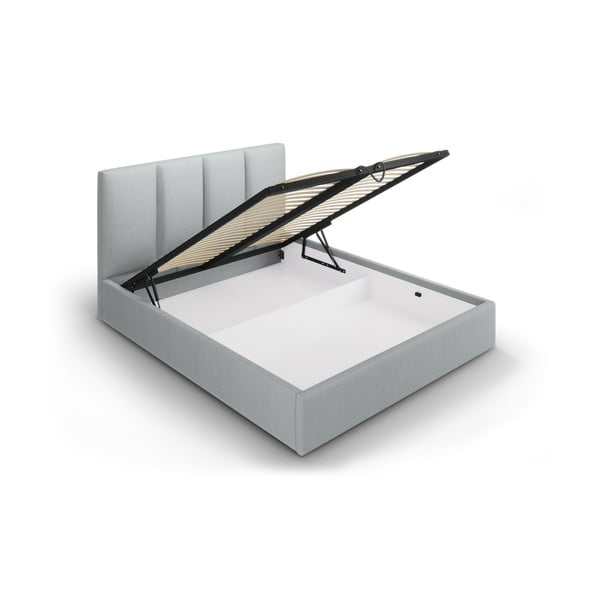 Hall polsterdatud kaheinimese voodi koos riiuliga 180x200 cm koos hoiuruumiga Juniper - Mazzini Beds-image-3