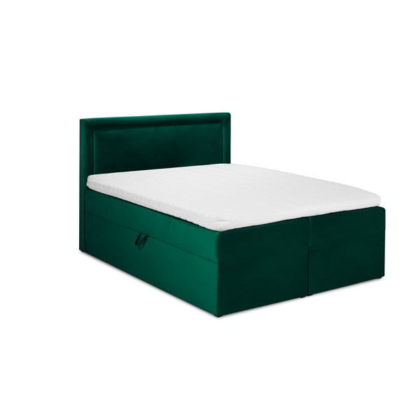 Zelená sametová dvoulůžková postel Mazzini Beds Yucca, 180 x 200 cm