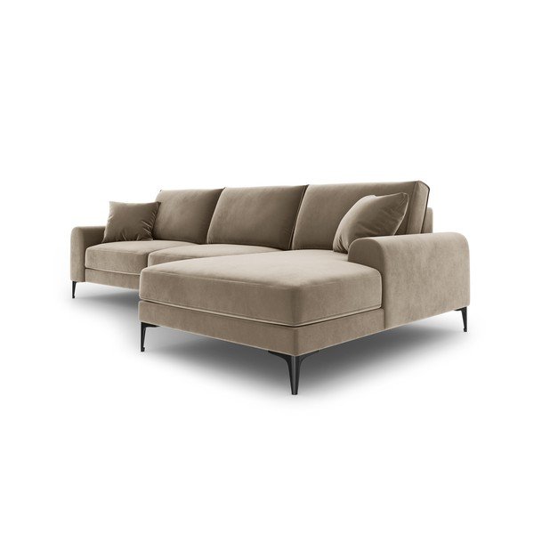 Beež sametne nurgadiivan , paremas nurgas Madara - Mazzini Sofas-image-4
