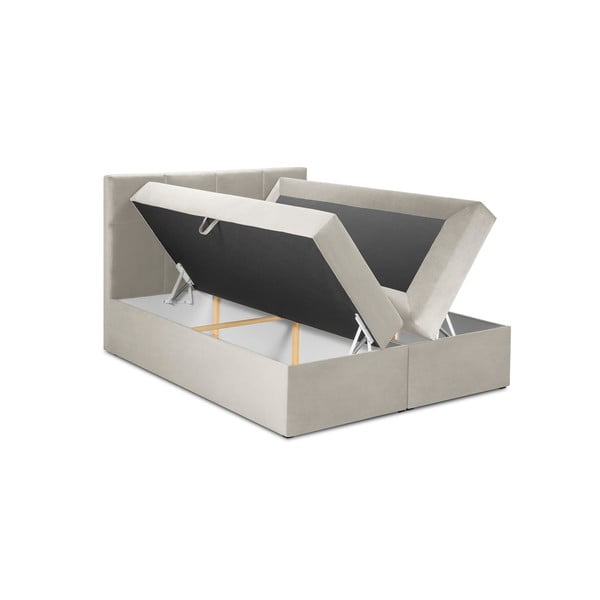 Beež kastipingiga voodi koos hoiualusega 160x200 cm Mimicry - Mazzini Beds-image-3