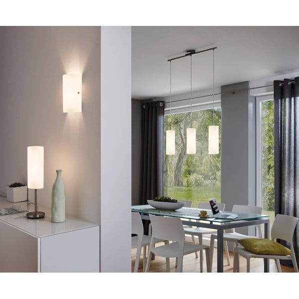 Valge-hõbedane rippvalgusti klaasist varjuga TROY 3 - EGLO-image-2