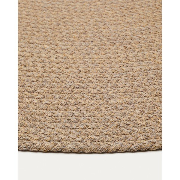 Beež ümmargune taaskasutatud kiududest sise- ja välisvaip ø 150 cm Despas - Kave Home-image-3