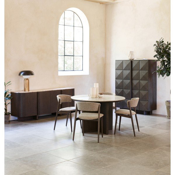 Beežid/tumepruunid metallist söögitoolid 2tk komplektis Revere - Unique Furniture-image-1