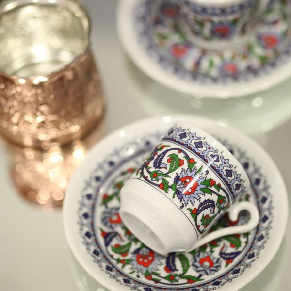 6 portselanist tasside ja tasside komplekt Kutahya Ornament, 50 ml - Kütahya Porselen-image-1