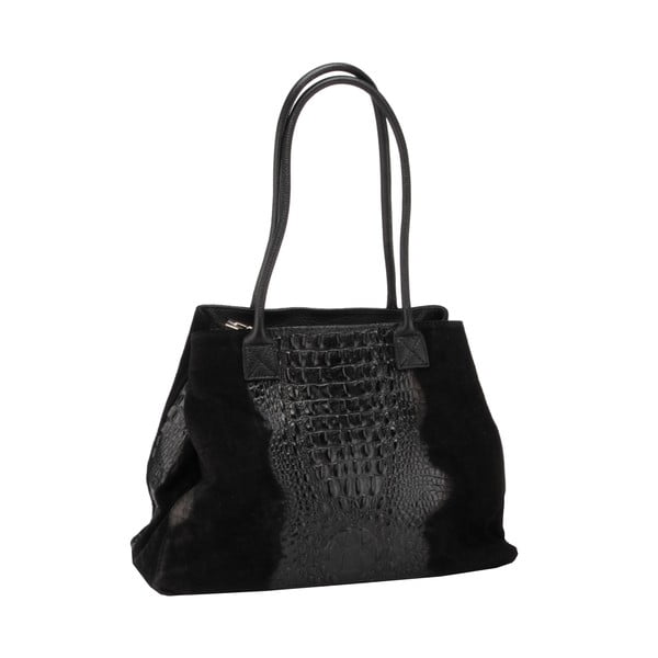 Černá kožená kabelka Florence Bags Wezen