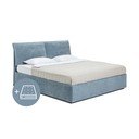 Sinine polsterdatud kaheinimesevoodi koos madratsi, voodipõhja ja panipaigaga 180x200 cm Thessa Pillow - Bonami Selection