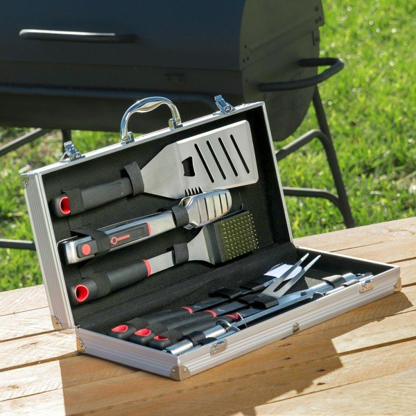 11-osaline roostevabast terasest grillimisriistade komplekt Professional Barbecue karbis - InnovaGoods-image-2