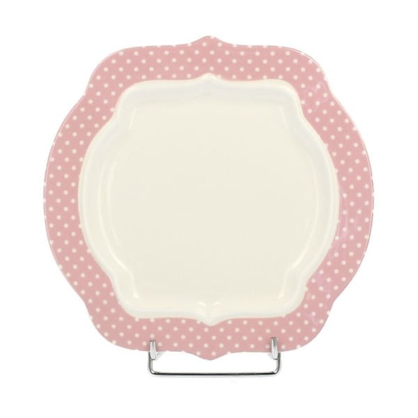 Porcelánový dezertní talíř Retro Pink, 21 cm