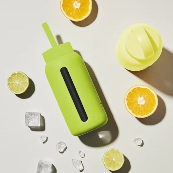 Silikoonist kõrs koos puhastusharja ja kaanega Electric Lime - Muuki-image-1