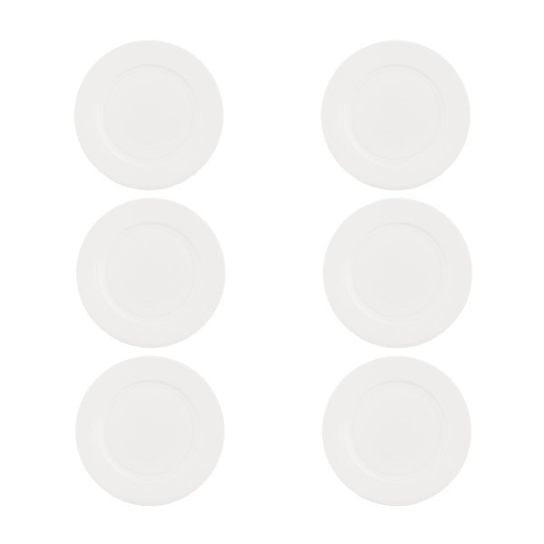 Valged portselantaldrikud 6tk komplektis ø 27 cm Ala – Villa Altachiara