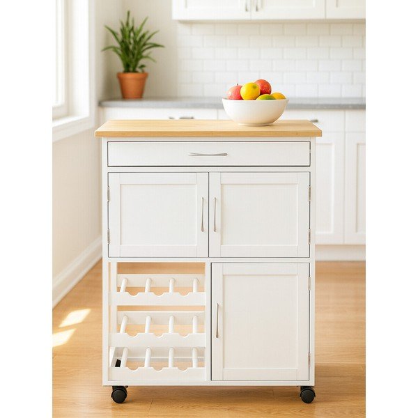 Bambusest serveerimislaud ratastel 37x67 cm Harlow - Premier Housewares-image-3
