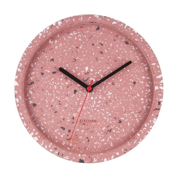 Růžové nástěnné hodiny Karlsson Tom, ⌀ 26 cm