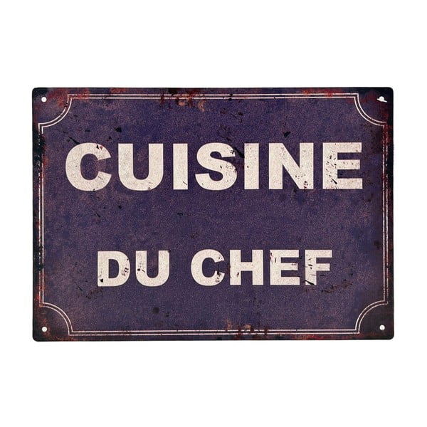 Metallist-klaasist silt 30x21 cm Cuisine Du Chef – Antic Line
