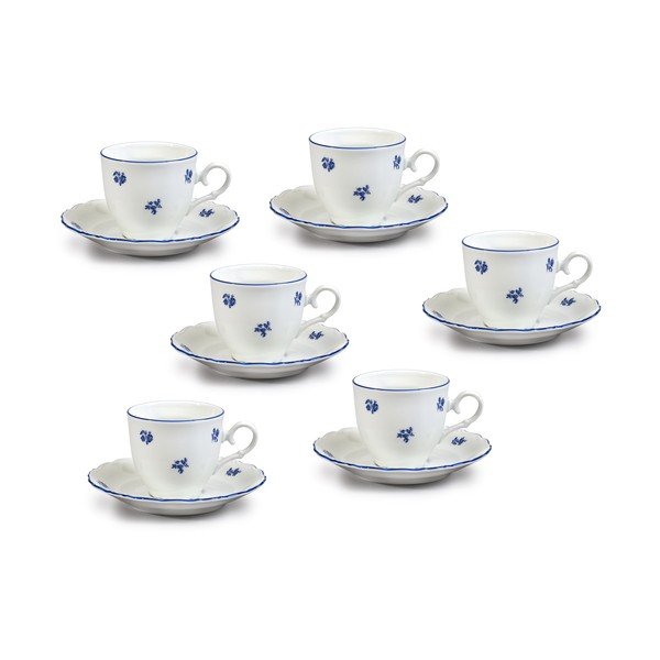 Sinise lillega portselanist kohvikomplekt Ophelia - Thun-image-2