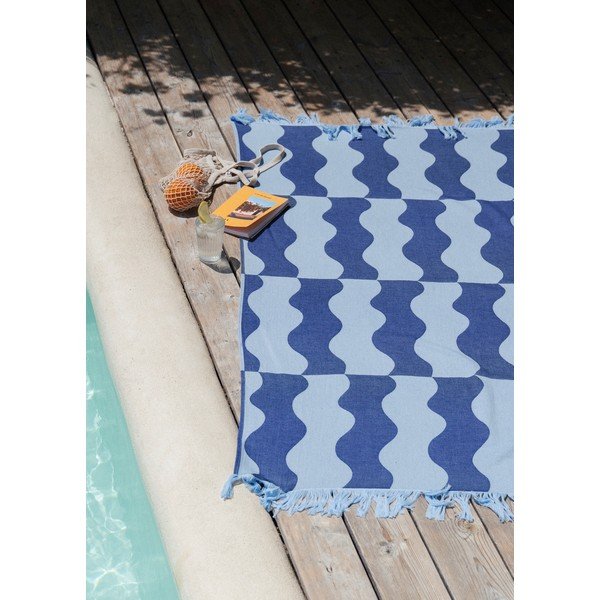 Sinine puuvillane rannarätik 100x160 cm Nugo - noo.ma-image-3