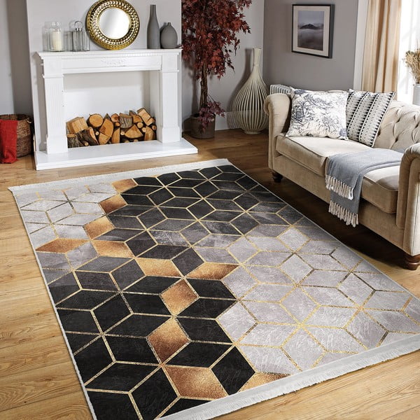 Hall-kuldne vaip 120x180 cm - Mila Home-image-1