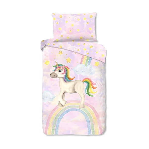 Roosa puuvillane laste voodipesu üheinimesevoodile 140x200 cm Unisweet - Good Morning