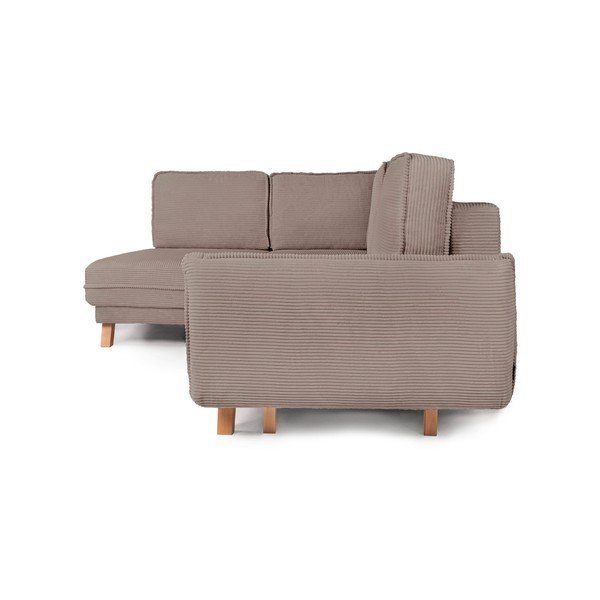 Taupe värvi velvetist diivanvoodi/panipaigaga nurgadiivan (parempoolne/L-kujuline) Tori - Bonami Selection-image-2