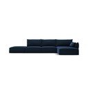 Tumesinine sametist nurgadiivan (parem nurk) Vanda - Mazzini Sofas