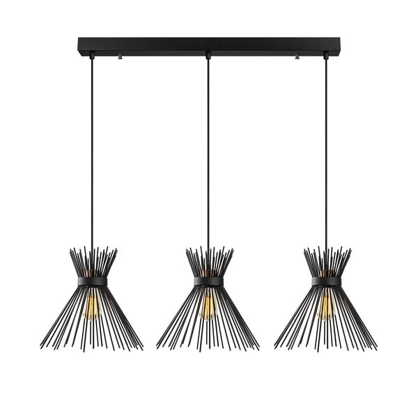 Must rippvalgusti 3 pirnile Kirpi - Opviq lights-image-2