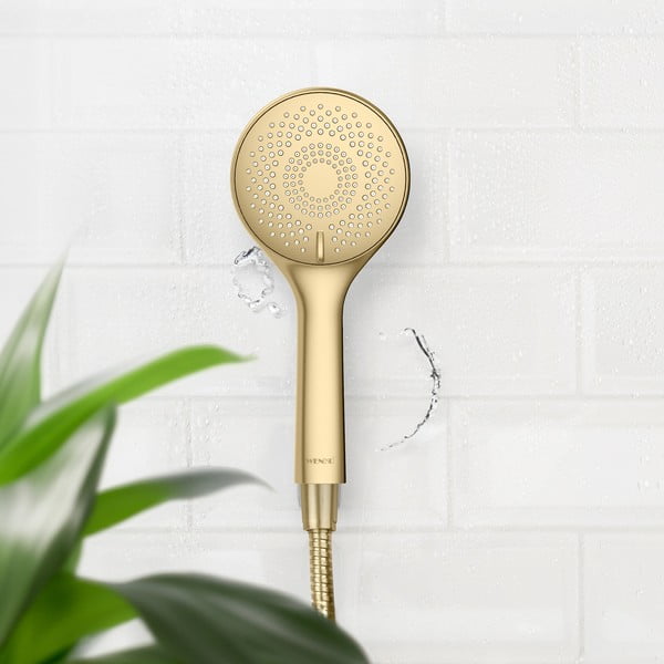 Matt kuldne pastikust energiasäästlik dušipea ø 11 cm Watersaving System - Wenko-image-1