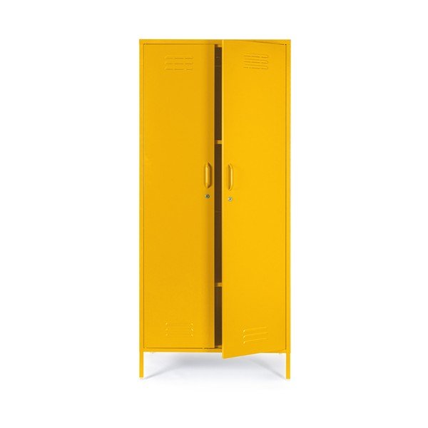 Kollane metallist lukustatav kapp 80x185x50 cm Cambridge - Yes Everyday-image-3