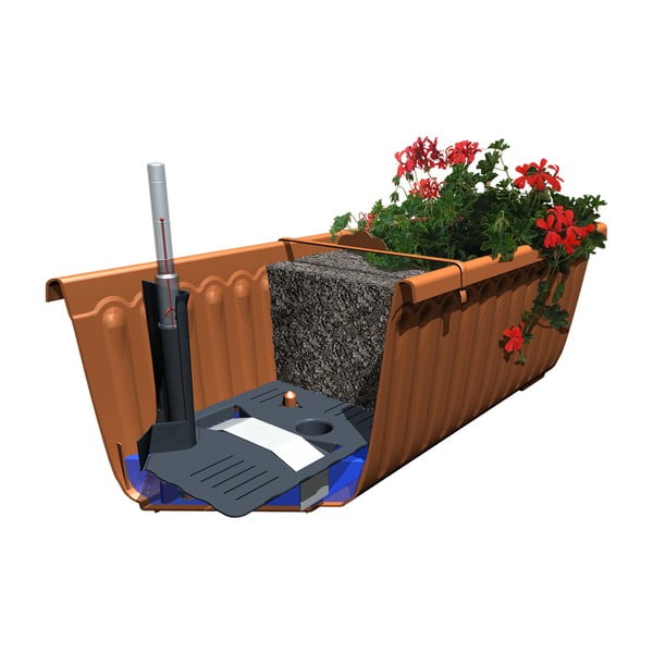 Pruun isevoolav istutuspott, pikkus 60 cm Siesta - Plastia-image-2