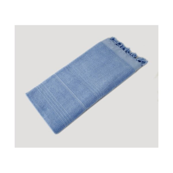 Bledě modrá ručně tkaná osuška z prémiové bavlny Homemania Turkish Hammam, 90 x 180 cm
