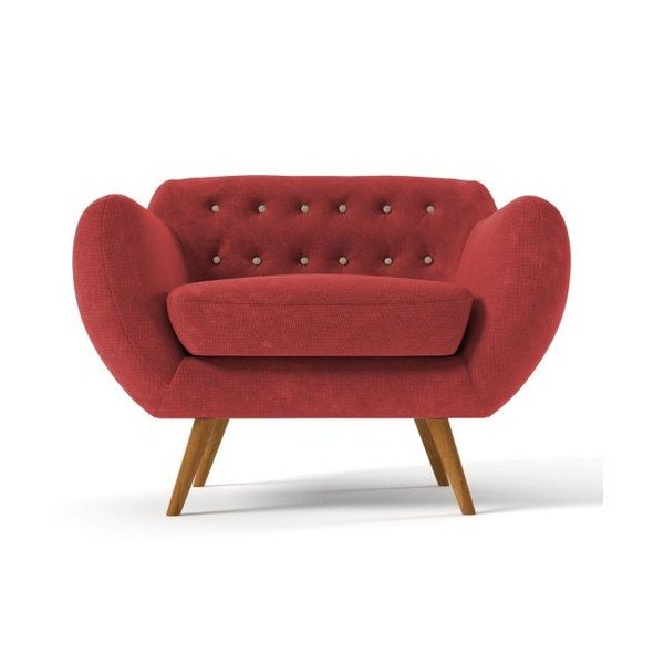 Červené křeslo s béžovými knoflíky  Wintech Indigo-image-1