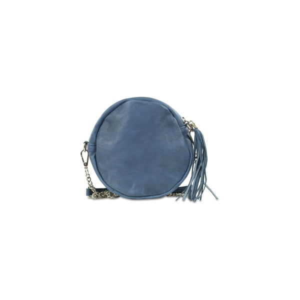Modrá kožená kabelka Infinitif Prunelle