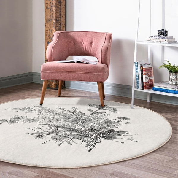Kreem pestav ümmargune vaip, sobitub robottolmuimejaga ø 80 cm Comfort - Mila Home-image-4