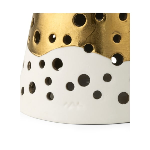 Kuldne portselanist küünlajalg, kõrgus 19 cm Nobili - Kähler Design-image-3