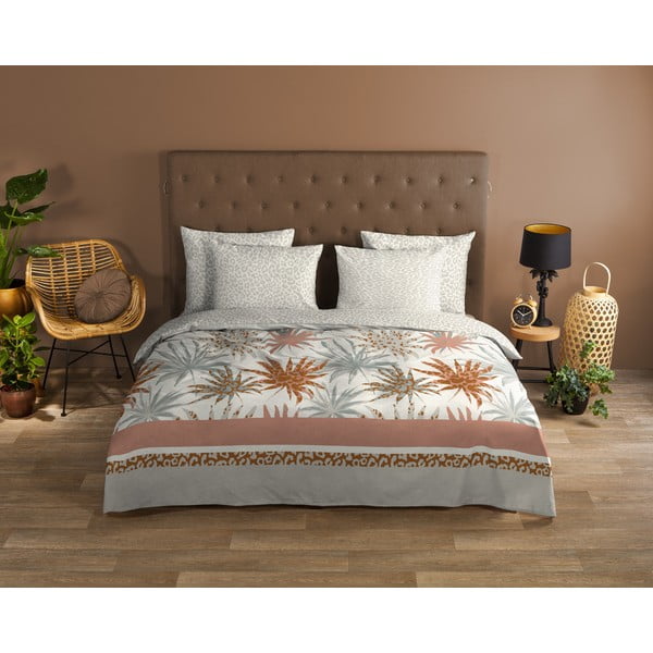 Valge ja helehall puuvillane voodipesu üheinimesevoodile 140x200 cm - Good Morning-image-1