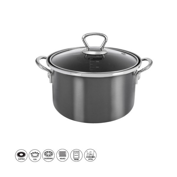 Emailitud pott kaanega 3,25 l Metalic - Orion-image-4