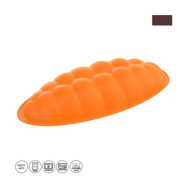 Oranžová silikonová forma na vánočku Orion Twist, 38 x 15 cm-image-1