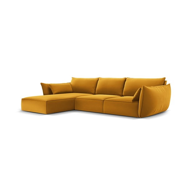 Sinepivärvi sametist nurgadiivan (vasak nurk) Vanda - Mazzini Sofas-image-2